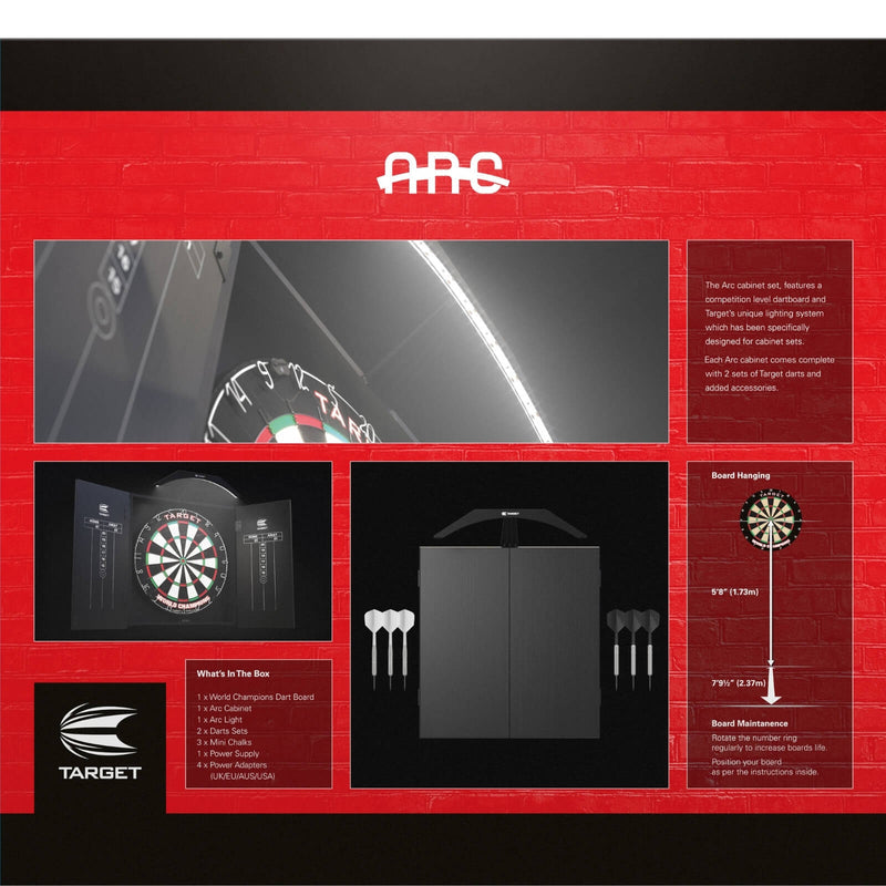 Target - Arc Dartboard and Lighting Cabinet Set