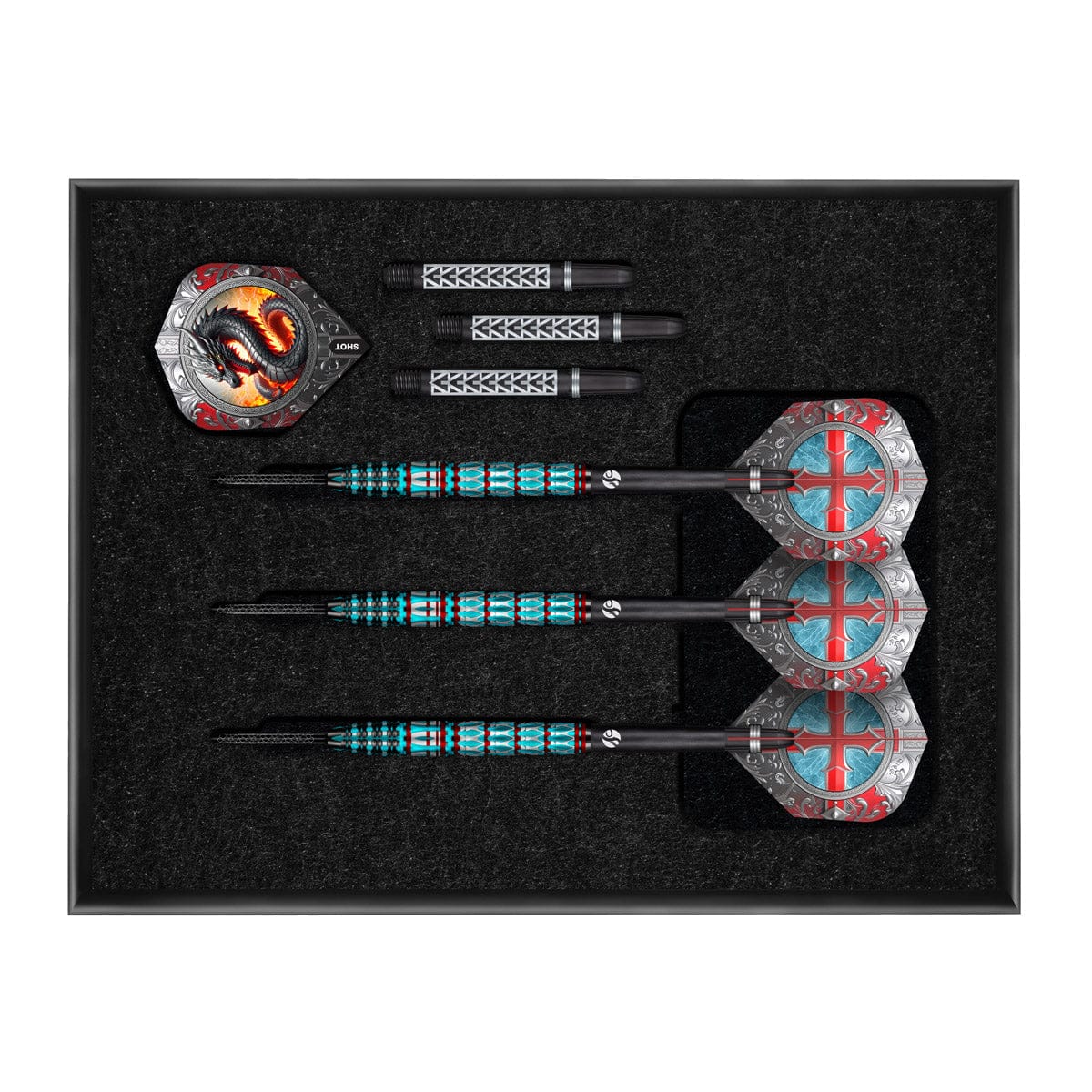 SHOT - Future Knights St George Steel Tip Dart Set-95% Tungsten Barrels