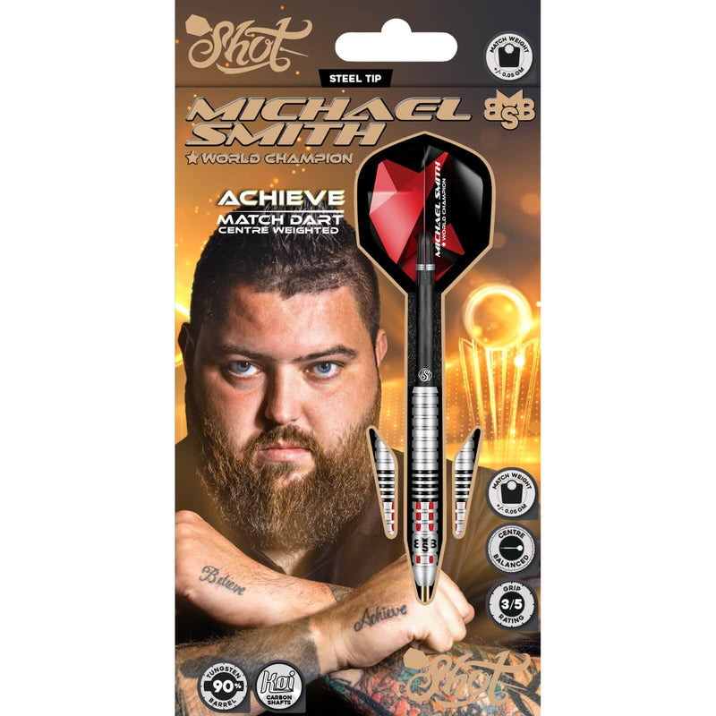 SHOT - Michael Smith Achieve Darts - 90% Tungsten - 21g 22g 23g 24g 25g 26g
