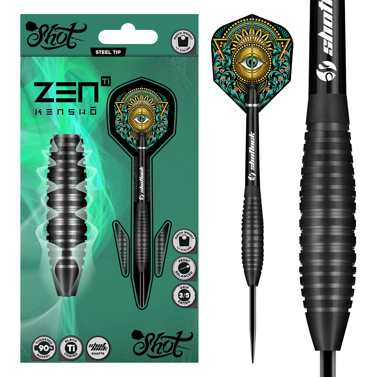 Zen Kensho Steel Tip Dart Set-90% Tungsten-30gm