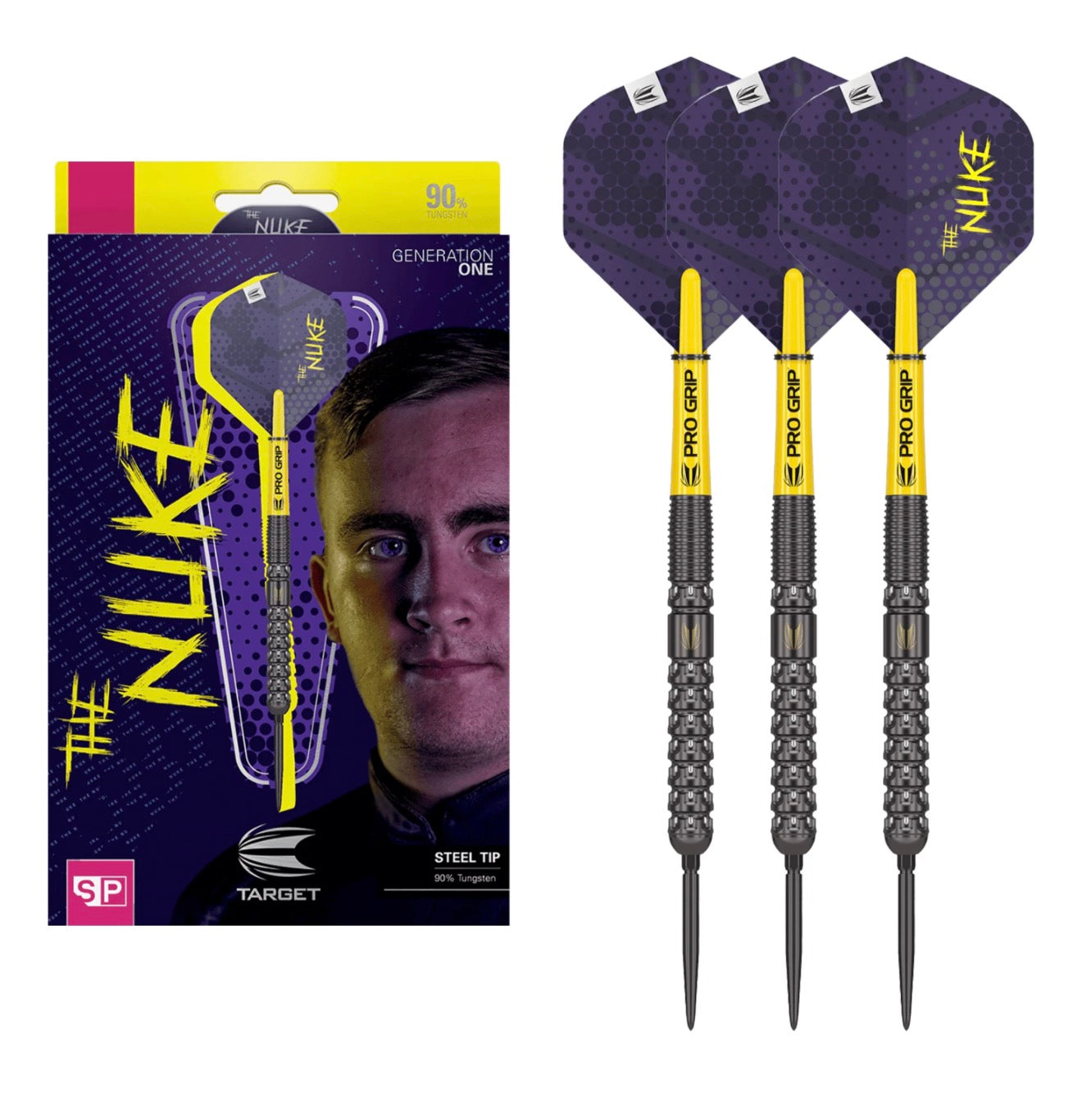 Luke Littler The Nuke Gen 1 Swiss Point - 90% Tungsten Steel Tip Darts