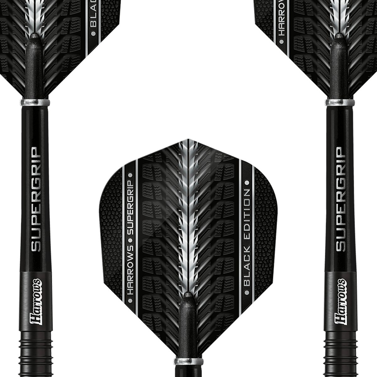 Supergrip Black - 90% Tungsten Steel Tip Darts