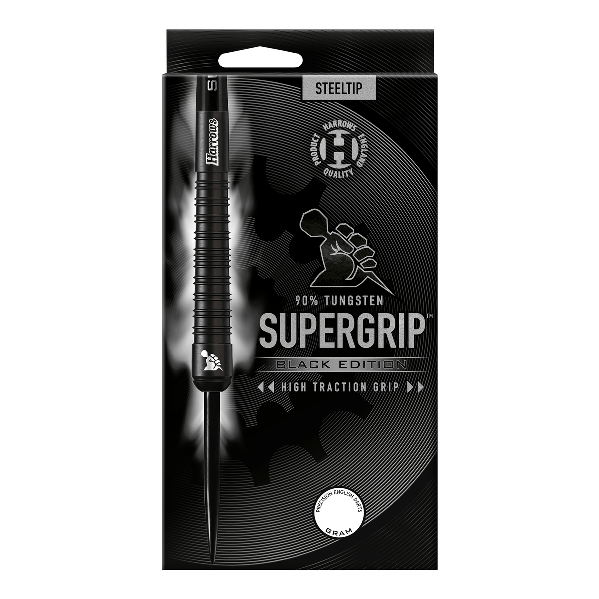 Supergrip Black - 90% Tungsten Steel Tip Darts