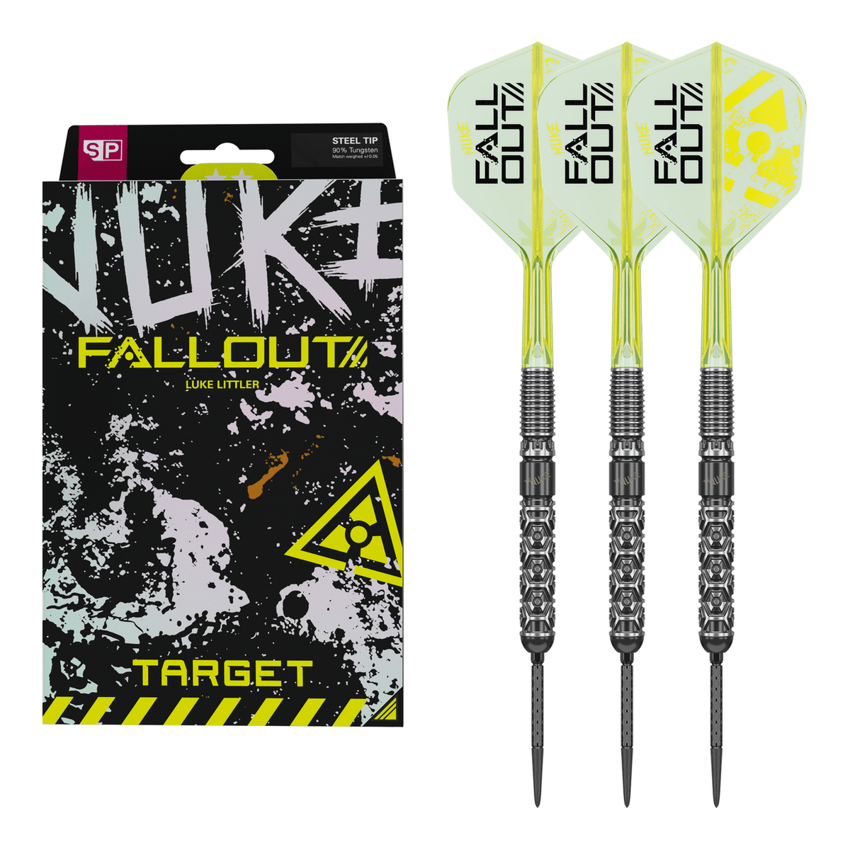 Luke Littler Nuke Fallout Swiss Point, 90% Tungsten Steel Tip Darts