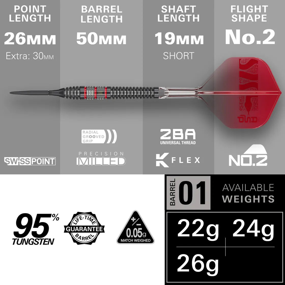 Target Nathan Aspinall 95K Swiss Point 95% - Steel Tip Darts