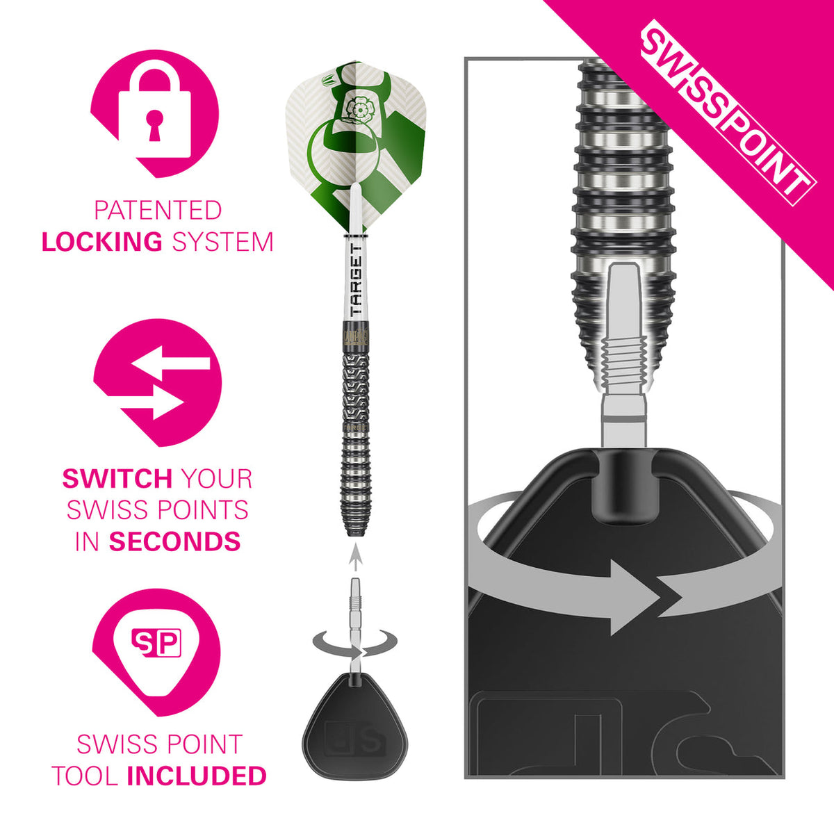 Target Charlie Manby Gen 1 SP 95% Tungsten Steel Tip Darts