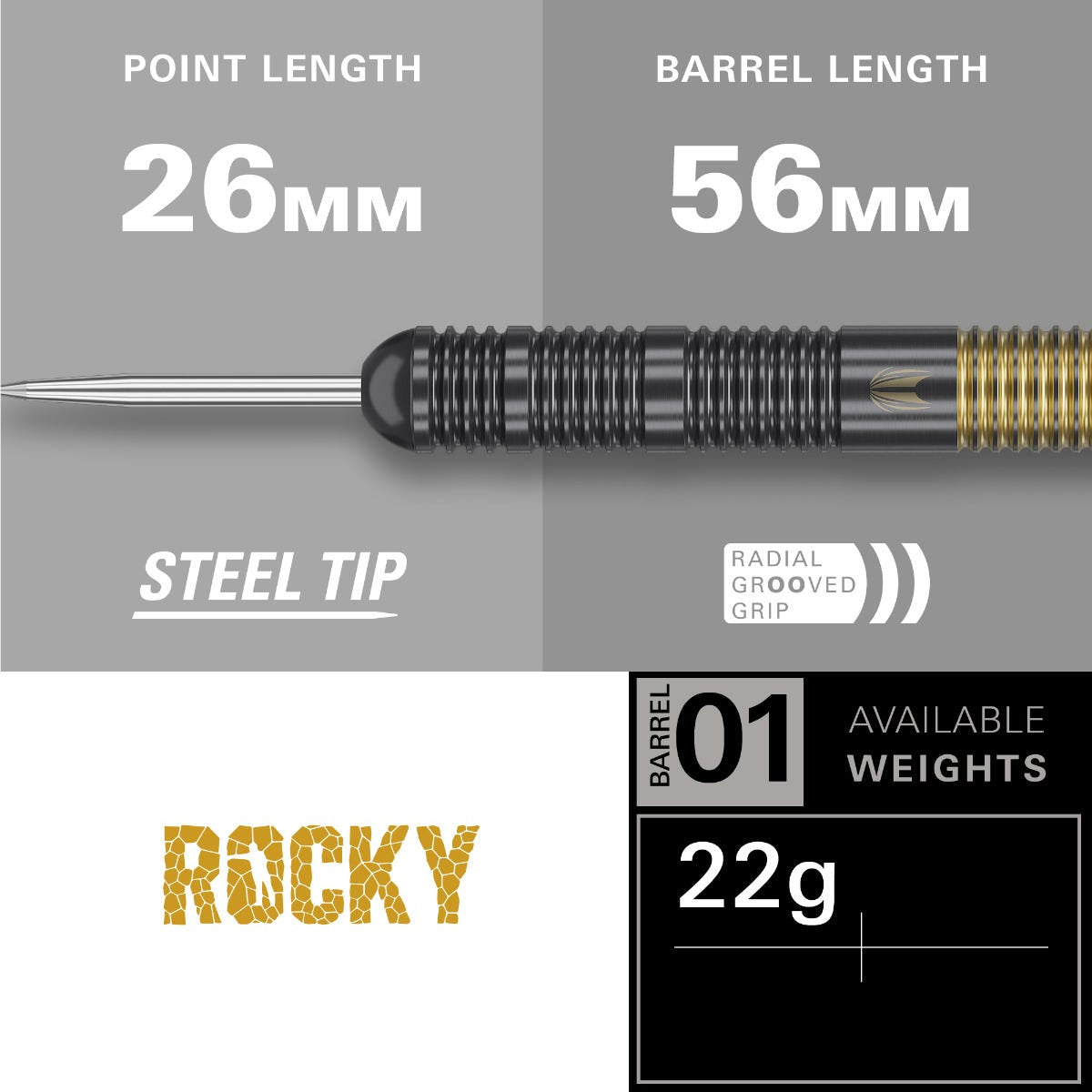 Target Josh Rock Brass- Steel Tip Darts