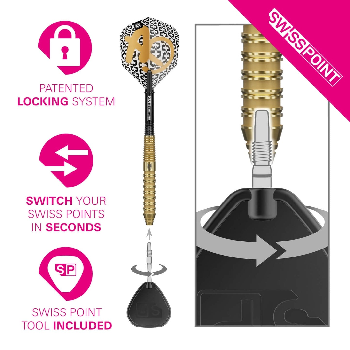 TARGET - BOLIDE ENVY 02 DARTS - SWISS POINT - 90% TUNGSTEN - 22G 23G 24G