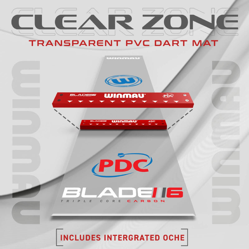 Winmau - Clearzone PVC Dart Mat with Integrated Oche