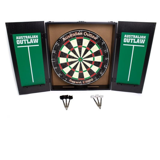 Outlaw Dartboard Cabinet Set