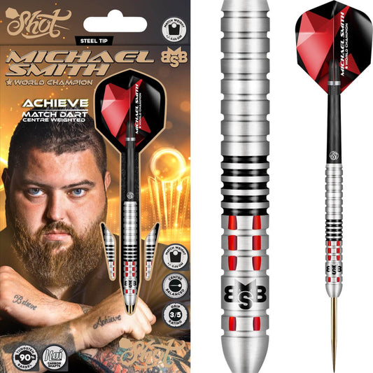 SHOT - Michael Smith Achieve Darts - 90% Tungsten - 21g 22g 23g 24g 25g 26g