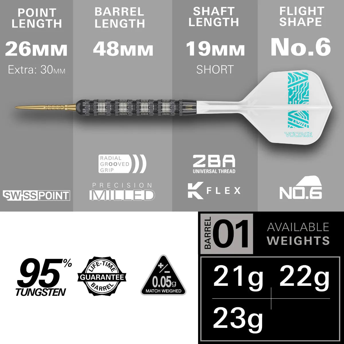 Target Rob Cross 95K Swiss Point 95% - Steel Tip Darts