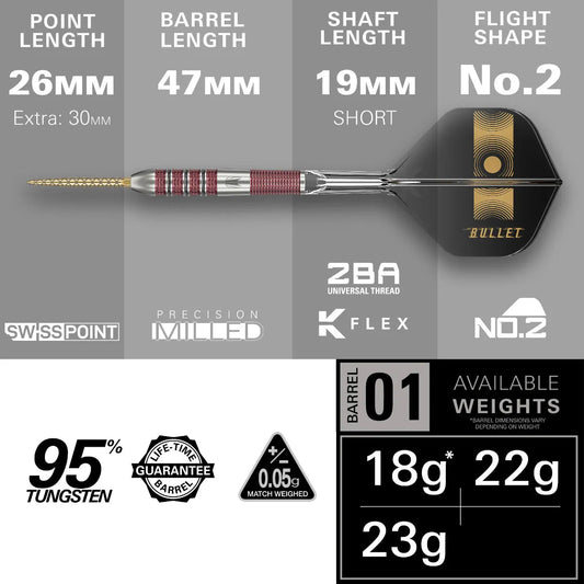 Target Stephen Bunting 95K Swiss Point 95% - Steel Tip Darts