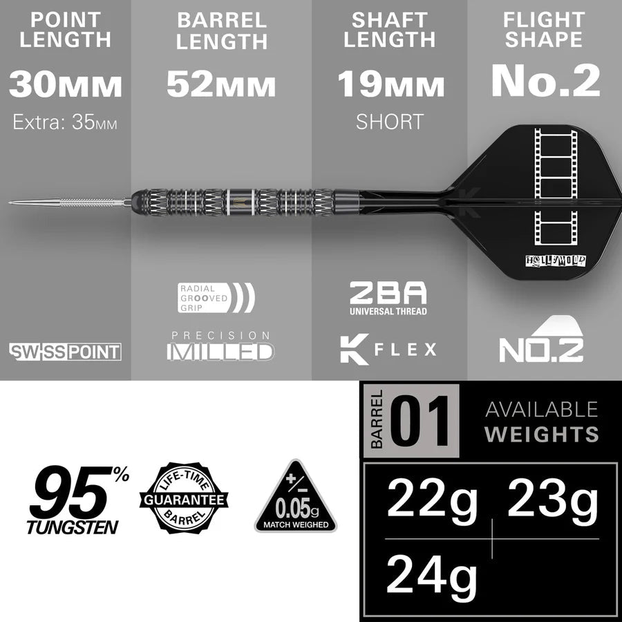 Target Chris Dobey 95K Swiss Point 95% - Steel Tip Darts