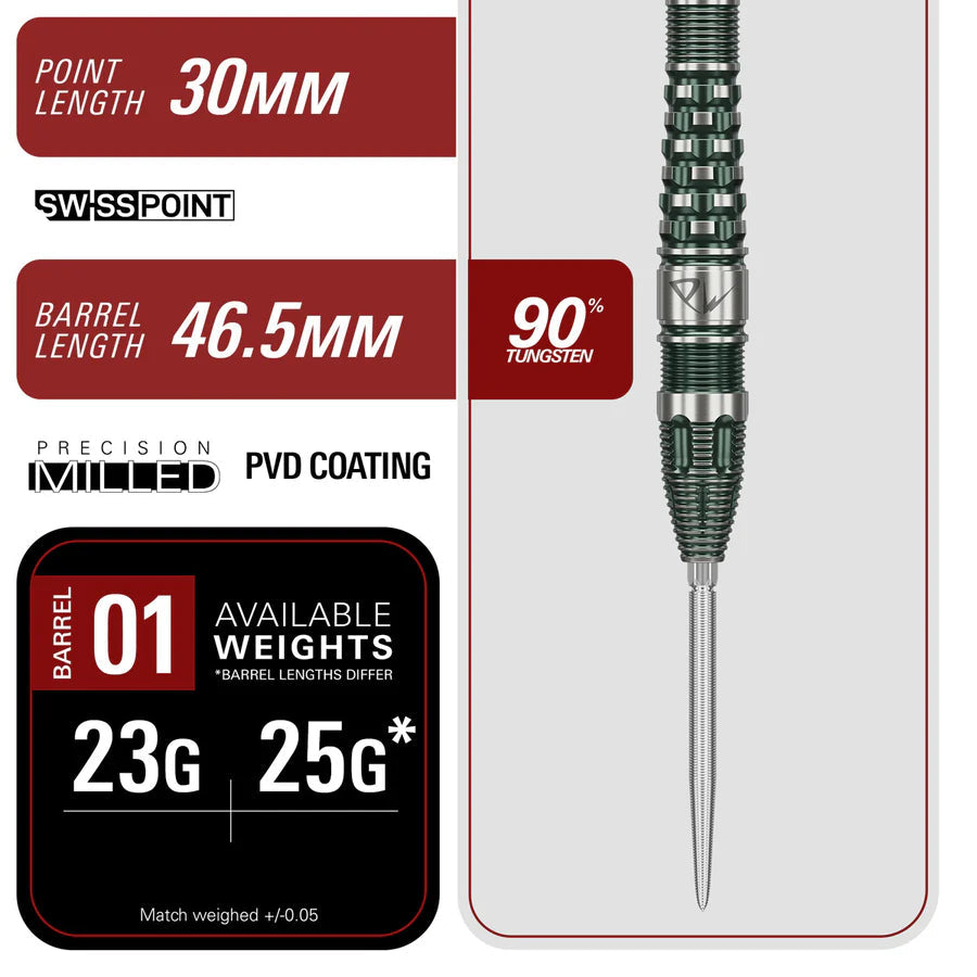 PRIME SERIES PW GEN3 90% 23G 25G SP STEEL TIP DARTS