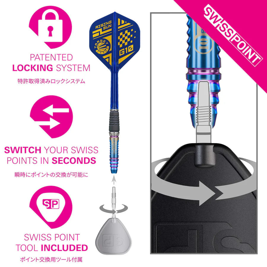 THE RISING SUN GEN10.5 95% 22G SP STEEL TIP DARTS