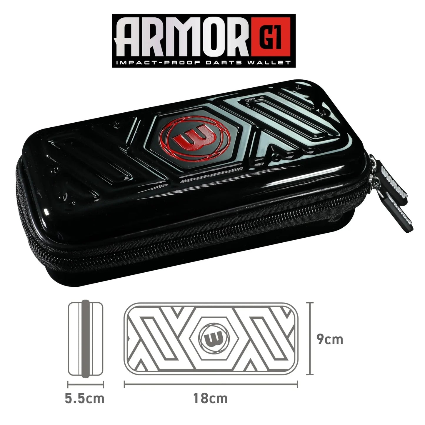 Winmau Armor G1 Black Dart Wallet Holds 2 x Sets of Darts