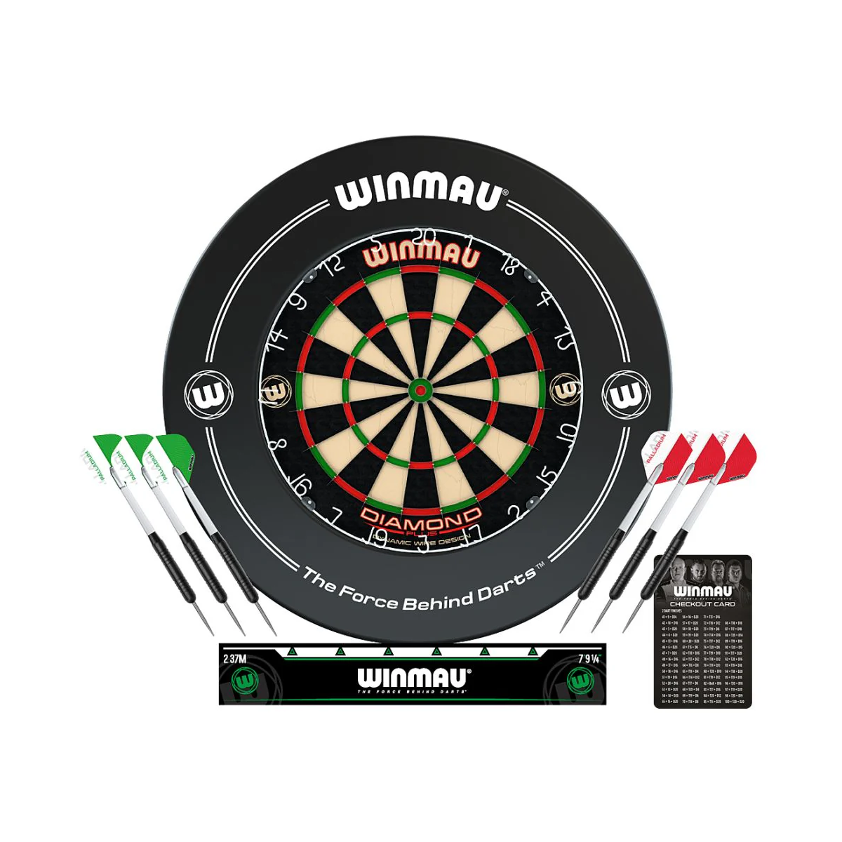 DIAMOND PLUS SURROUND SET DIAMOND DARTBOARD, SURROUND DARTS, OCHE, CHECKOUT CARD