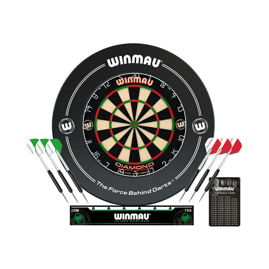 DIAMOND PLUS SURROUND SET DIAMOND DARTBOARD, SURROUND DARTS, OCHE, CHECKOUT CARD
