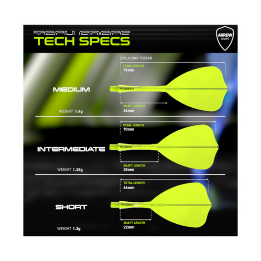FUSION ARROW TRANSP YELLOW SHO INTERGRATED FLIGHT & SHAFT