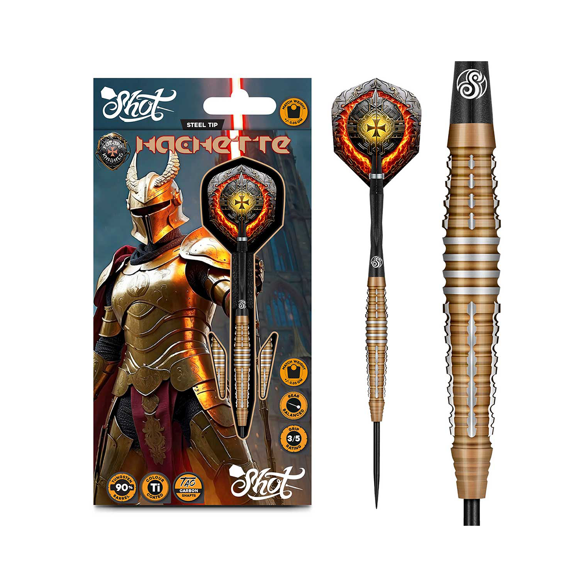 Shot - Future Knights Hachette Darts - 90% Tungsten - 23g 24g 25g