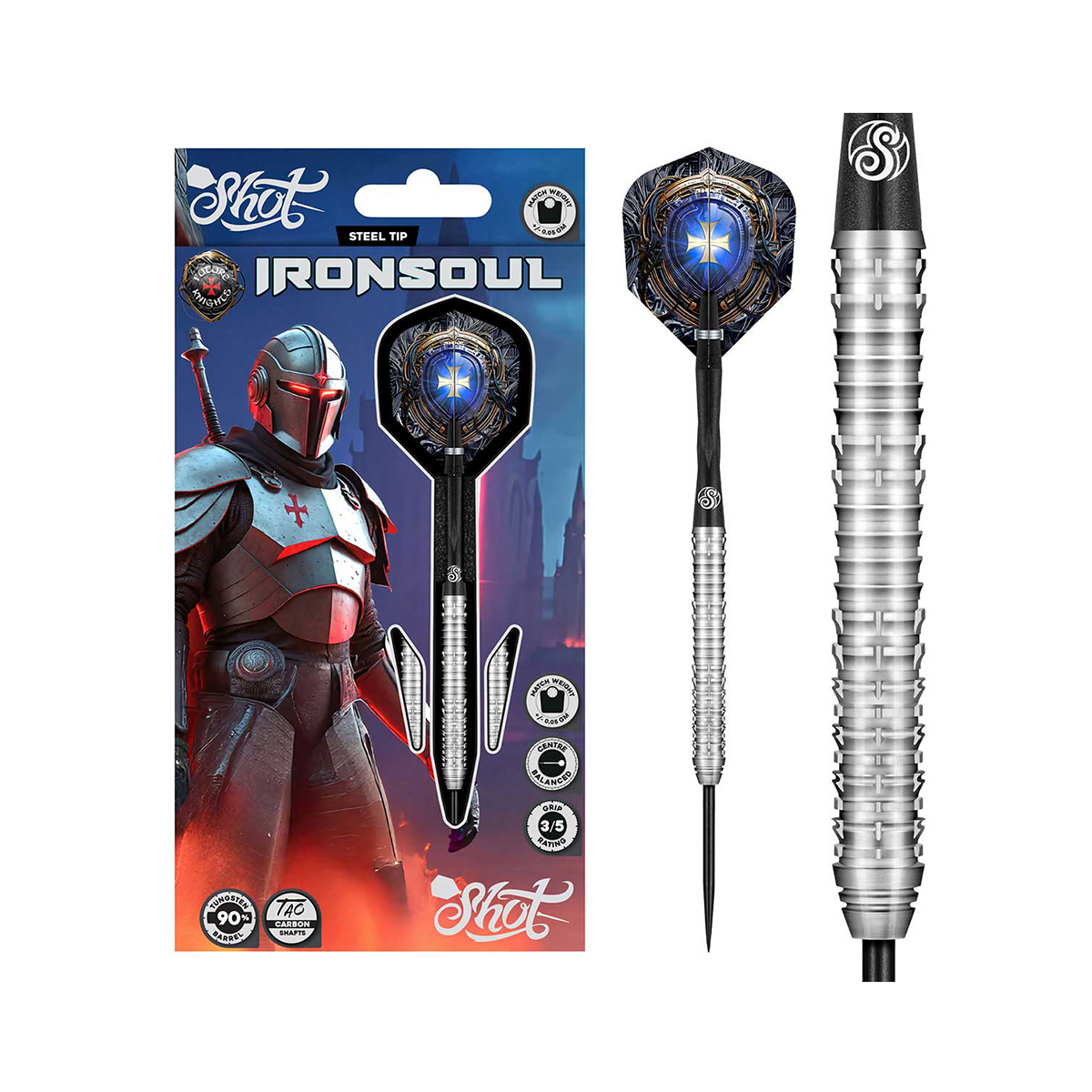 Shot - Future Knights Ironsoul Darts - 90% Tungsten - 23g 24g 25g