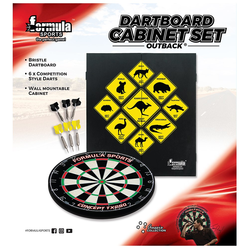 Outback Dartboard Cabinet Set