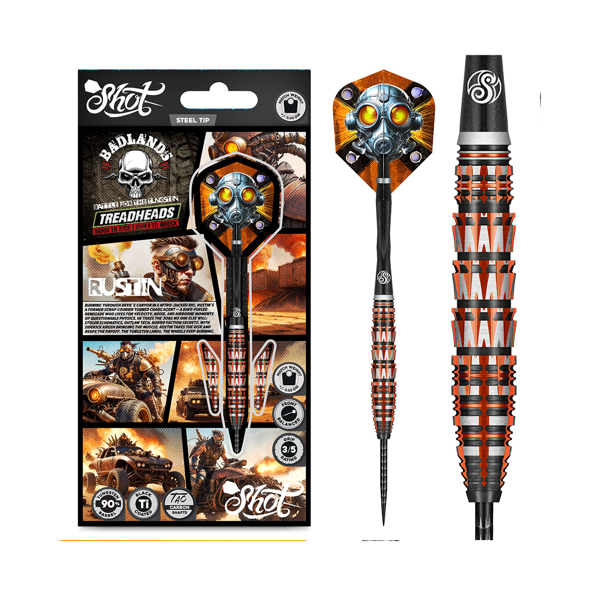 SHOT - BADLANDS RUSTIN 90% TUNGSTEN DARTS