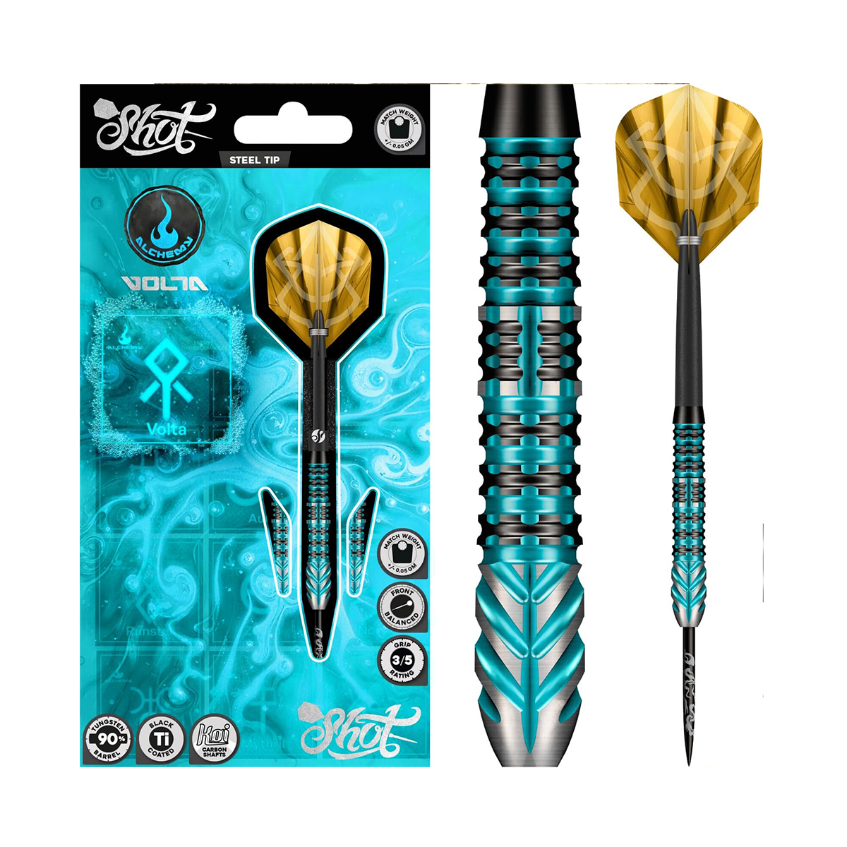 SHOT - ALCHEMY VOLTA DARTS - 90% TUNGSTEN - 23G 24G 25G